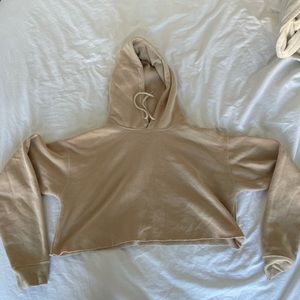 Cropped tan hoodie